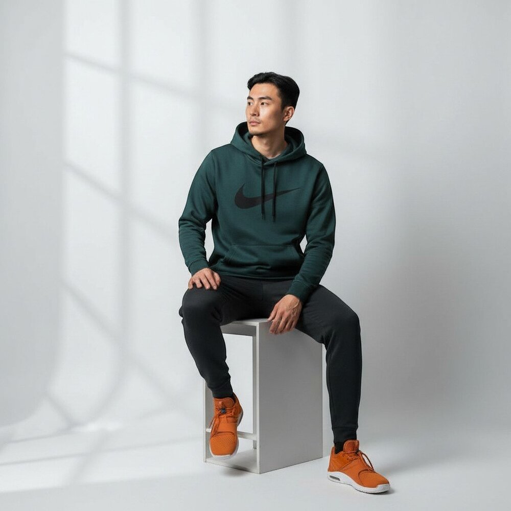 Nike Therma-fit Sweatsuit Men's Size L/XL Fleece 2 PC Tracksuit Green/Black NWT